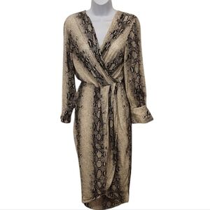 Paper Heart Snake Print Wrap Dress